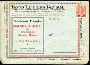 1922/23 - Busta Lettera Postale con c. 10 ... 