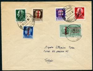1944 - Imperial overprinted, no. 491/95 + ... 