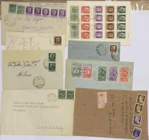 1944 - Lotto di 8 oggetti postali del ... 