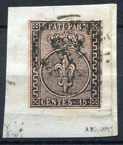 1852 - Cent. 15 rosa, n. 3 usato su ... 