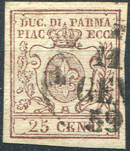 1857/59 - Cent. 25 bruno ... 
