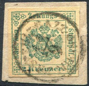 1853 - Postage due for newspapers, 2 kr. ... 