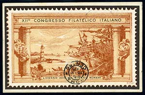 1945 Congresso filatelico italiano cartolina ... 