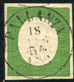 1854 Sardegna, III emissione, c. 5 verde ... 