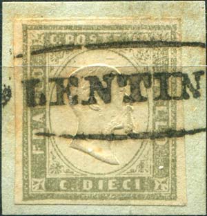 1861 Lentini, ovale con fregi, (R3), ... 