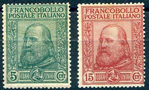 1910 Garibaldi, n. 87/88 MNH gomma fresca.