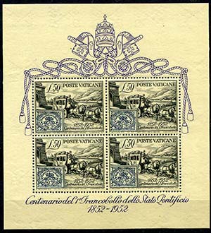 1952 Centenario dei primi francobolli dello ... 