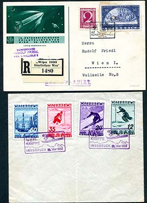 1933/36 Austria, WIPA 50+50g su cartolina ... 
