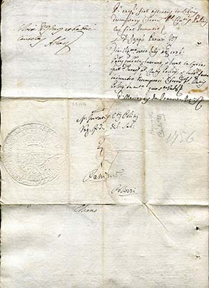 1756 Lettera per Polizzi con sigillo ... 