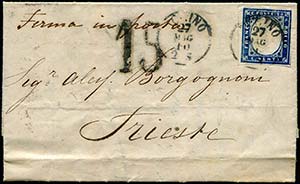 1860 Ferma in posta - Lettera da Torino a ... 