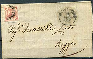 1861 Napoli, annullo a svolazzo Barletta II ... 