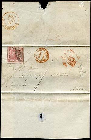 1861 Napoli, lettera del 6 gennaio per Atina ... 