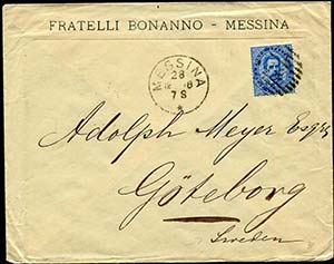 1888 Lettera da Roma a Goteborg con Umberto ... 