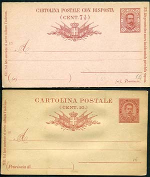 1889/90 Cartolina postale tipo Bigola la ... 