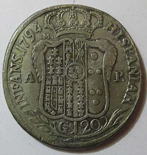 1794 Regno di Napoli, Ferdinando IV, piastra ... 