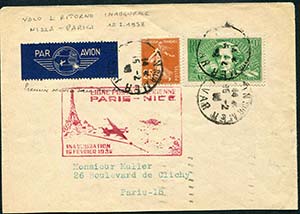 1938 Francia - Volo di ritorno inaugurale ... 