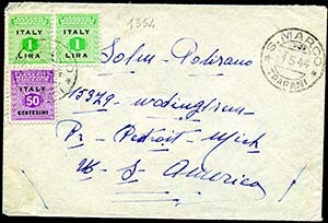 01/05/1944 Lettera per gli USA, 1° porto, ... 