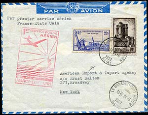 1939 Francia, 1° volo aereo postale ... 