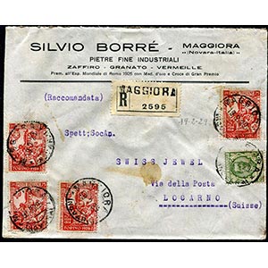 Italia - 1929 - Raccomandata per la Svizzera ... 