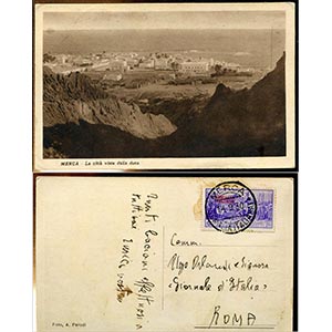 Somalia -1930 - Ferrucci c.20 on postcard ... 