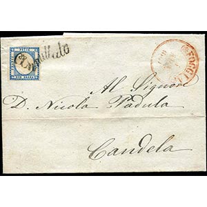 Napoli - 1861 - Lettera da Foggia a Candela ... 