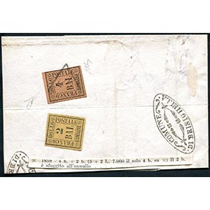 Romagne - 1859 - Large letter fragment for ... 