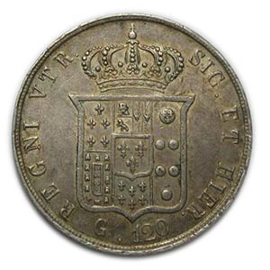 Ferdinando II -1857 - Piastra da 120 grana, ... 
