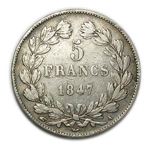 1847 Francia, Luigi Filippo, 5 franchi ... 