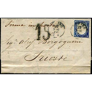 1860 Ferma in posta - Lettera da Torino a ... 