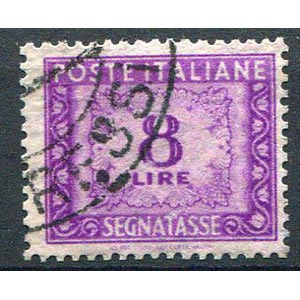 1956 Segnatasse, lire 8 lilla, filigrana ... 