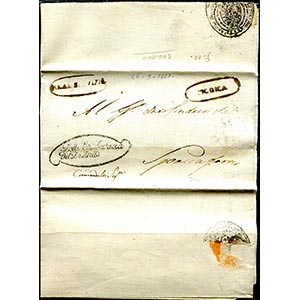 1821 Lettera con testo parziale, da Modica - ... 