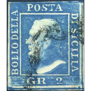 1859 - 2 gr. azzurro 1° ... 