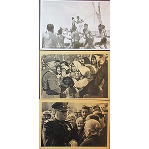 Mussolini, 3 cartoline di cui una ... 