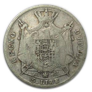 Napoleone I - 1809 , Re dItalia, lire 5, II ... 