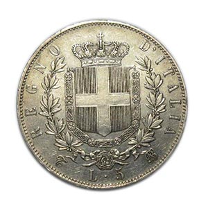 Vittorio Emanuele II - 1865 - 5 Lire 2° ... 
