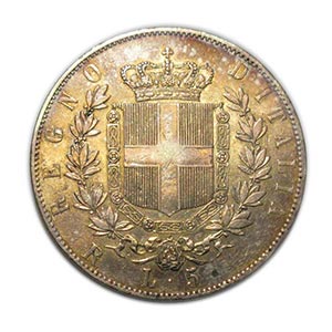 Vittorio Emanuele II - 1877 - 5 Lire 2° ... 