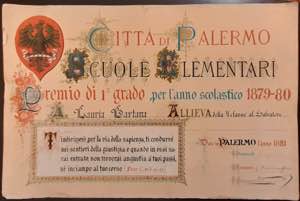 Stampe - 1881 PALERMO DIPLOMA SCUOLE ... 