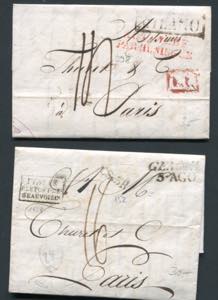 1824/26 Prefilatelia n.  2 lettere con testo ... 