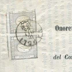 1863 Italia Sardegna coppia c.  1 a rilievo ... 