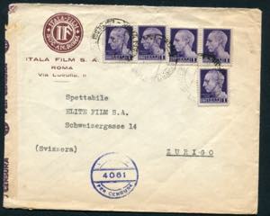 1945 Luogotenenza lettera con n. 5 esem. £ ... 