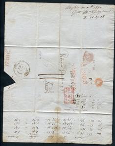 1833 Sicilia Lettera con testo per Lione via ... 