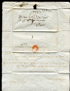 1836 Pontificio lettera con testo da Fano a ... 