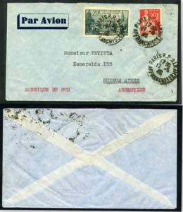 1940 Francia lettera via aerea da Parigi a ... 