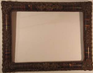 Wooden frame with embossed floral motifs, ... 