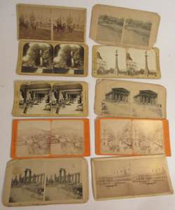 Postcards and stereoscopic photographs - Set ... 