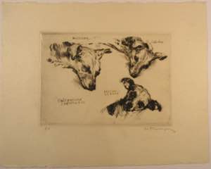 De Francisco - Dry point on rice paper, 22 x ... 