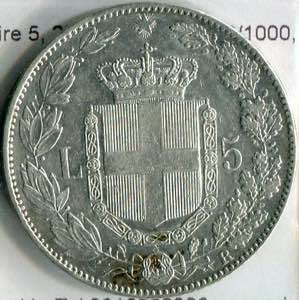 Coins - Umberto I - 1879 - Lire 5, 2nd type, ... 