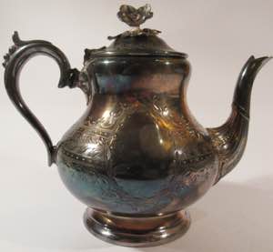 Teapot, in Sheffield finely engraved in full ... 