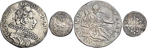 Lotto di due monete.  Cosimo II ... 