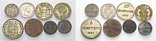 Lotto di otto monete.  Leopoldo II ... 